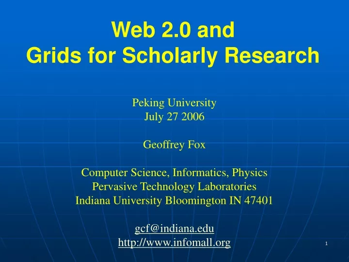 web 2 0 and grids for scholarly research