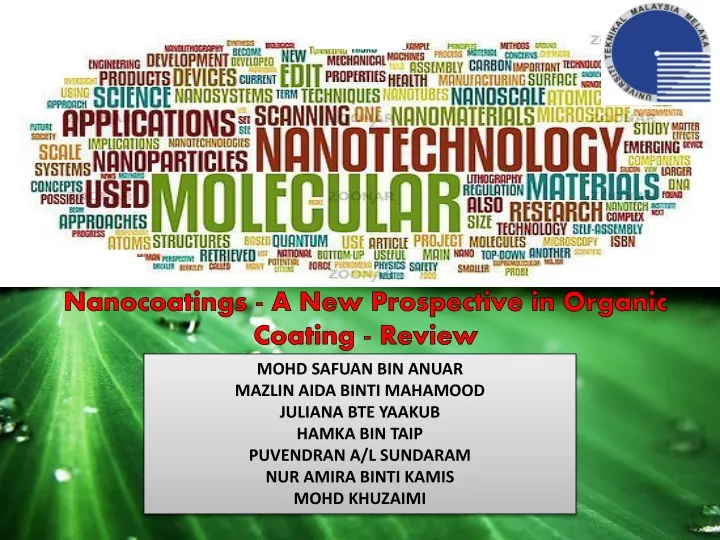 nanocoatings a new prospective in organic coating