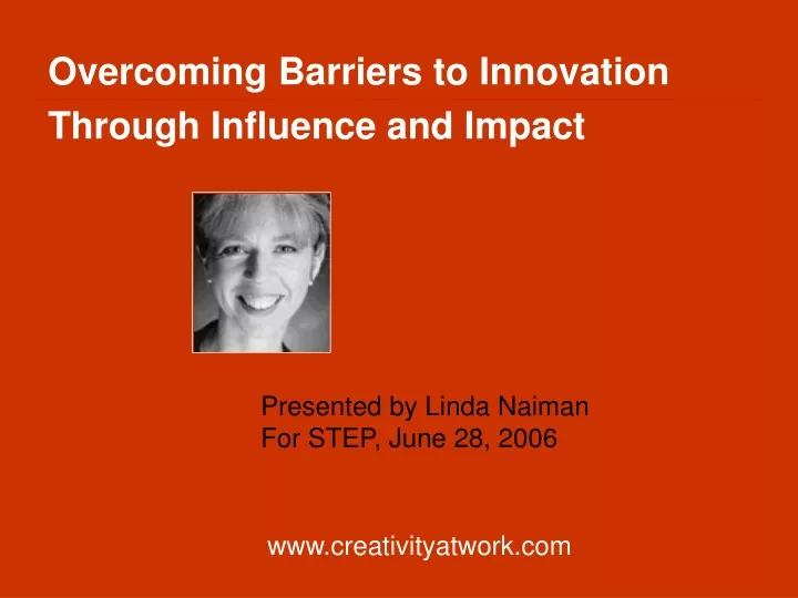 overcoming barriers to innovation through influence and impact