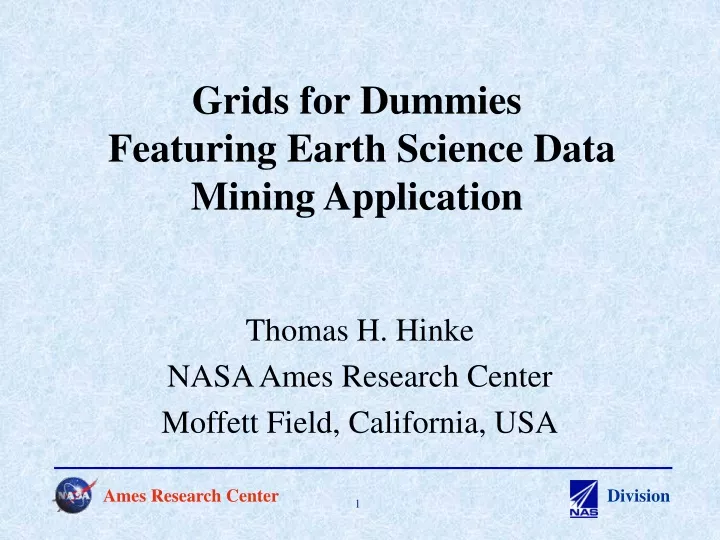 grids for dummies featuring earth science data mining application