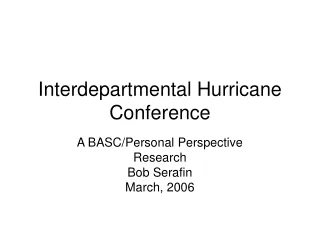 Interdepartmental Hurricane Conference