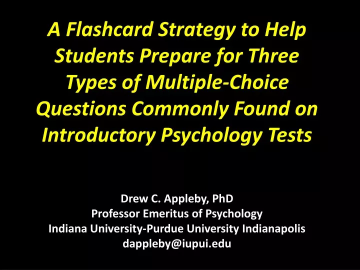 a flashcard strategy to help students prepare