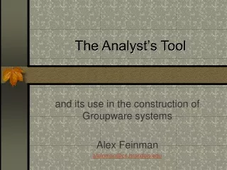 The Analyst’s Tool