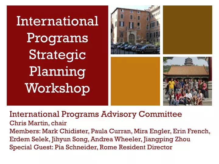 international programs strategic planning workshop