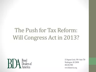 The Push for Tax Reform:  Will Congress Act in 2013?