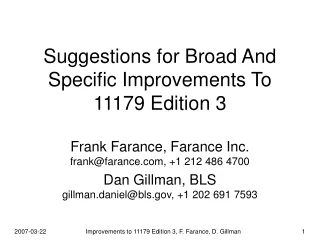 Suggestions for Broad And Specific Improvements To 11179 Edition 3