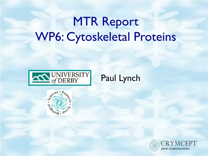 mtr report wp6 cytoskeletal proteins