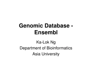 Genomic Database - Ensembl