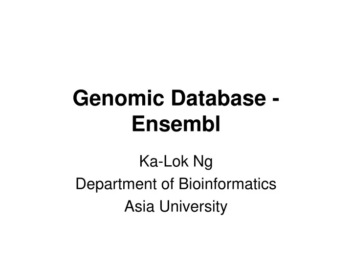 genomic database ensembl