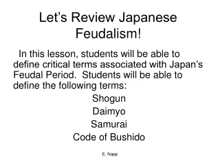 Let’s Review Japanese Feudalism!