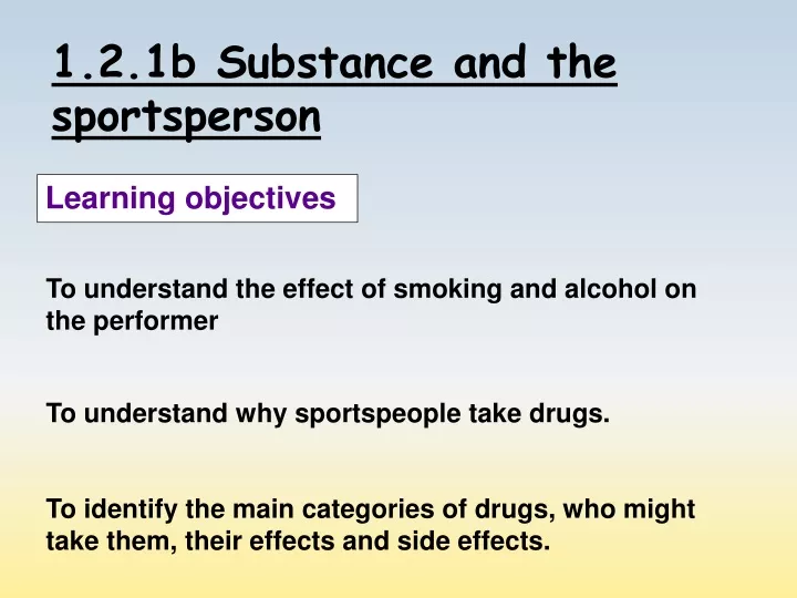 1 2 1b substance and the sportsperson