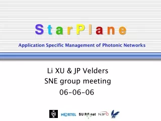 S  t  a  r  P  l  a  n  e Application Specific Management of Photonic Networks