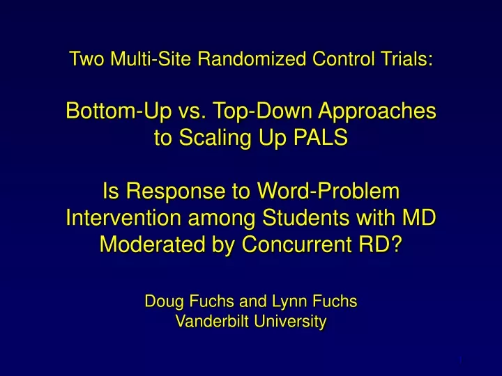 two multi site randomized control trials bottom