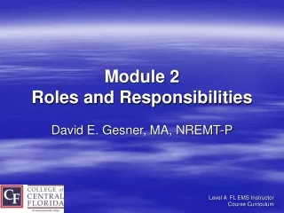 Module 2 Roles and Responsibilities