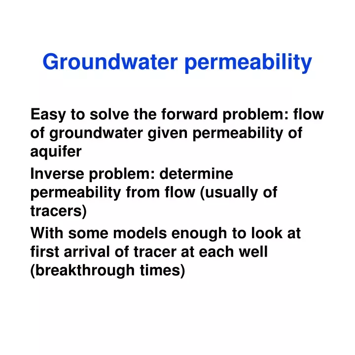 groundwater permeability