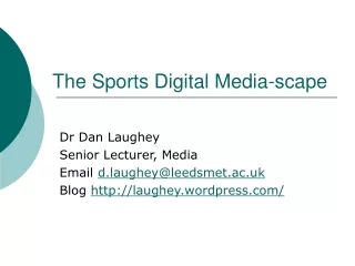 The Sports Digital Media-scape