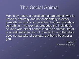 The Social Animal