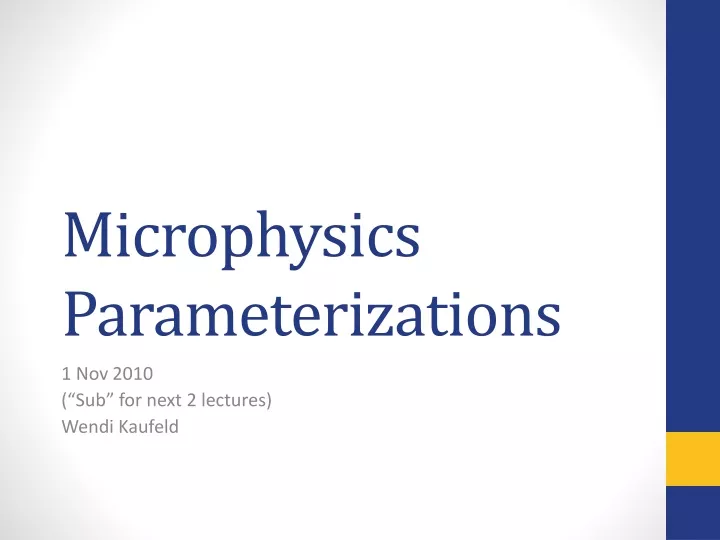 microphysics parameterizations