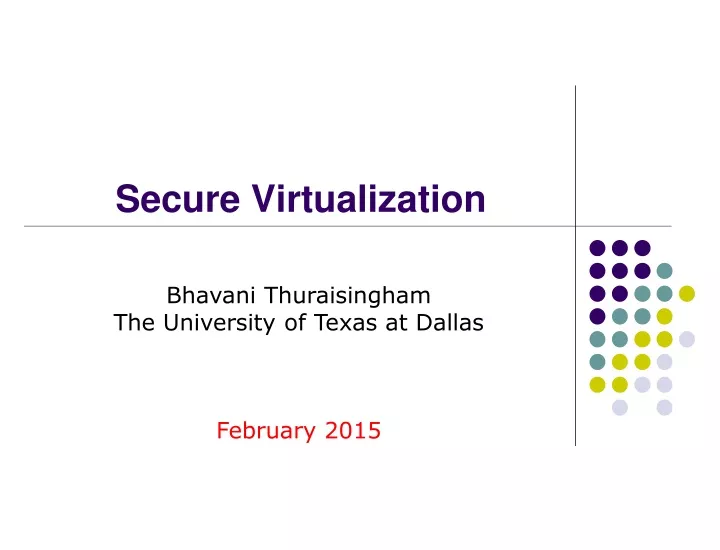 secure virtualization