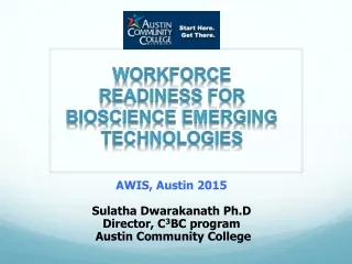 AWIS, Austin 2015 Sulatha Dwarakanath Ph.D Director, C 3 BC program  Austin Community College