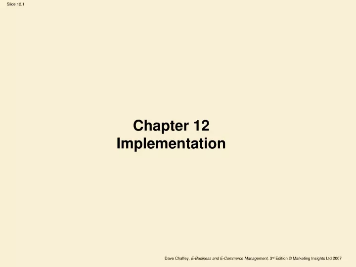 chapter 12 implementation