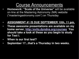 Course Announcements