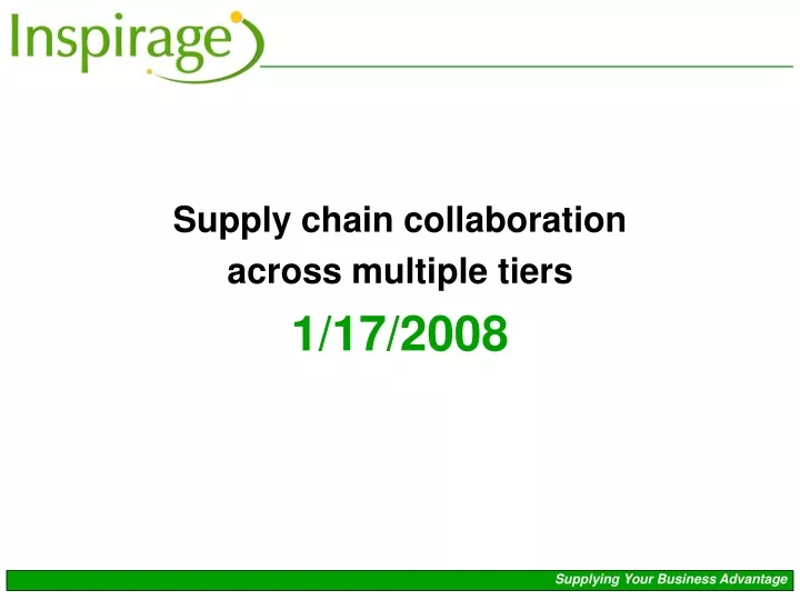 supply chain collaboration across multiple tiers