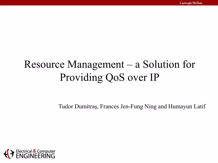 resource management a solution for providing