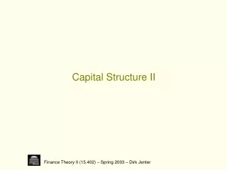 Capital Structure II