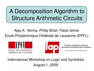 A Decomposition Algorithm to Structure Arithmetic Circuits
