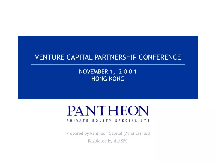 venture capital partnership conference november 1 2 0 0 1 hong kong