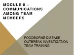 Foodborne Disease Outbreak Investigation Team  Training - slide 1