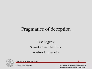 Pragmatics of deception