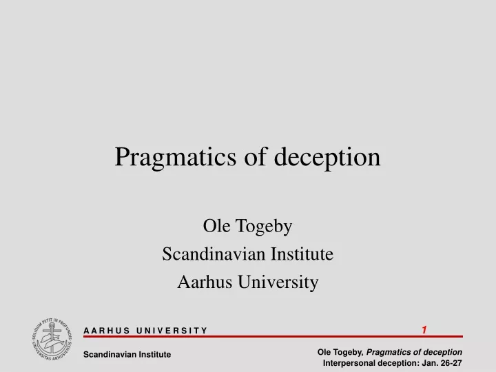 pragmatics of deception