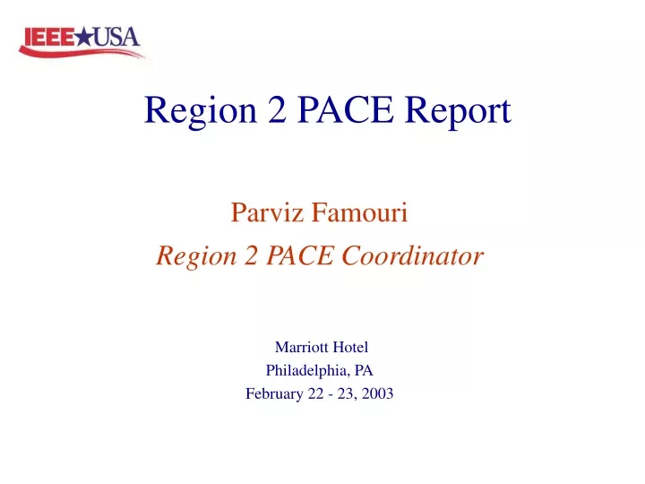 region 2 pace report