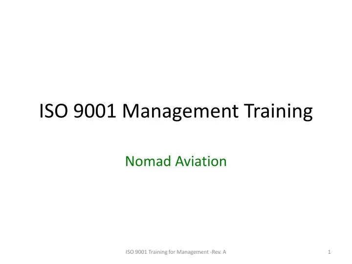 iso 9001 management training