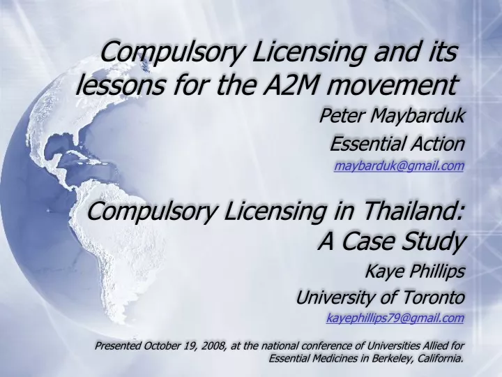 compulsory licensing and its lessons for the a2m movement