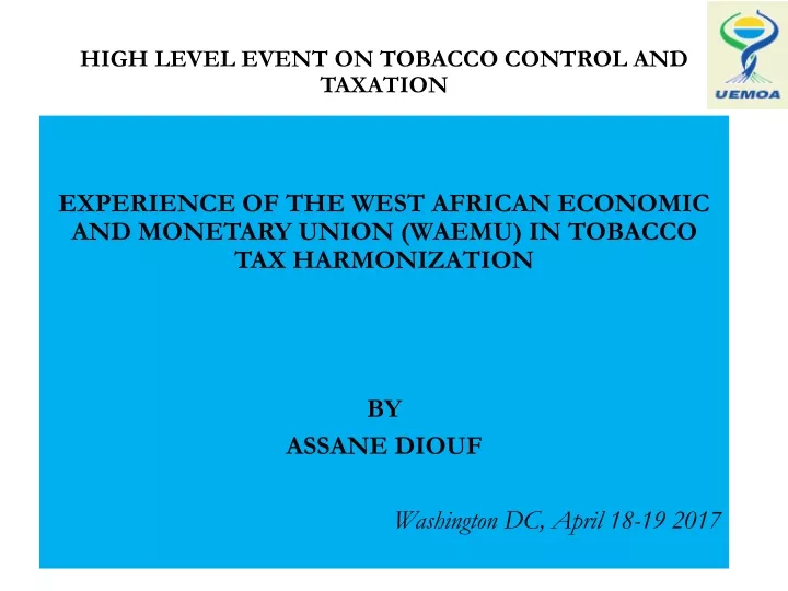 high level event on tobacco control and taxation