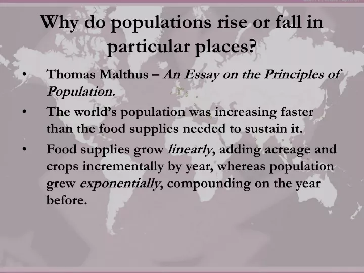 why do populations rise or fall in particular places