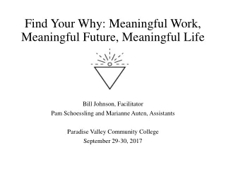 Find Your Why: Meaningful Work, Meaningful Future, Meaningful Life