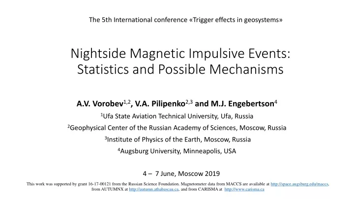 nightside magnetic impulsive events statistics and possible mechanisms