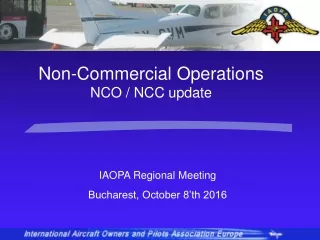 IAOPA Regional Meeting Bucharest, October 8’th 2016