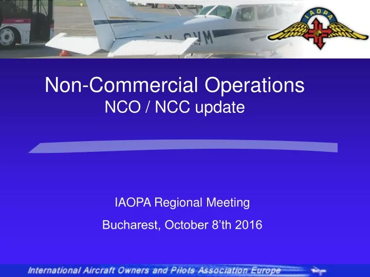 non commercial operations nco ncc update
