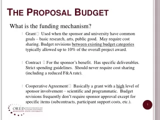 The Proposal Budget