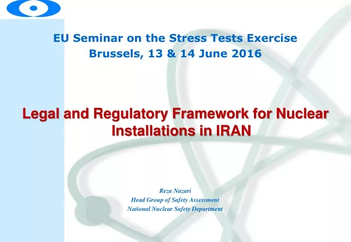 eu seminar on the stress tests exercise brussels