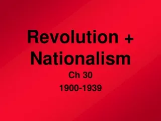 Revolution + Nationalism