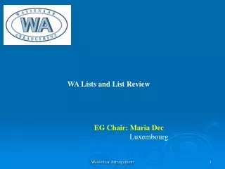 WA Lists and List Review