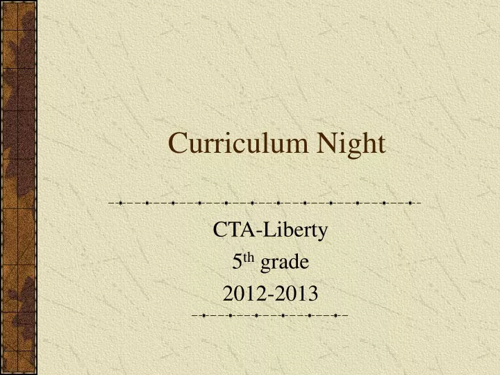 curriculum night