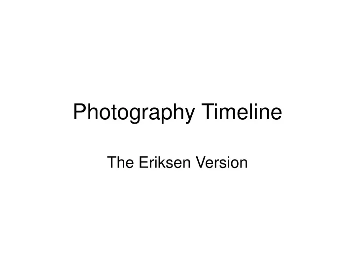 photography timeline