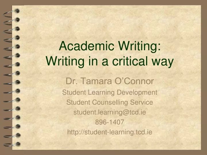 academic writing writing in a critical way